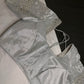 Silver Silk Maggam Aari Work Blouse - 