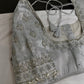 Silver Silk Maggam Aari Work Blouse - 