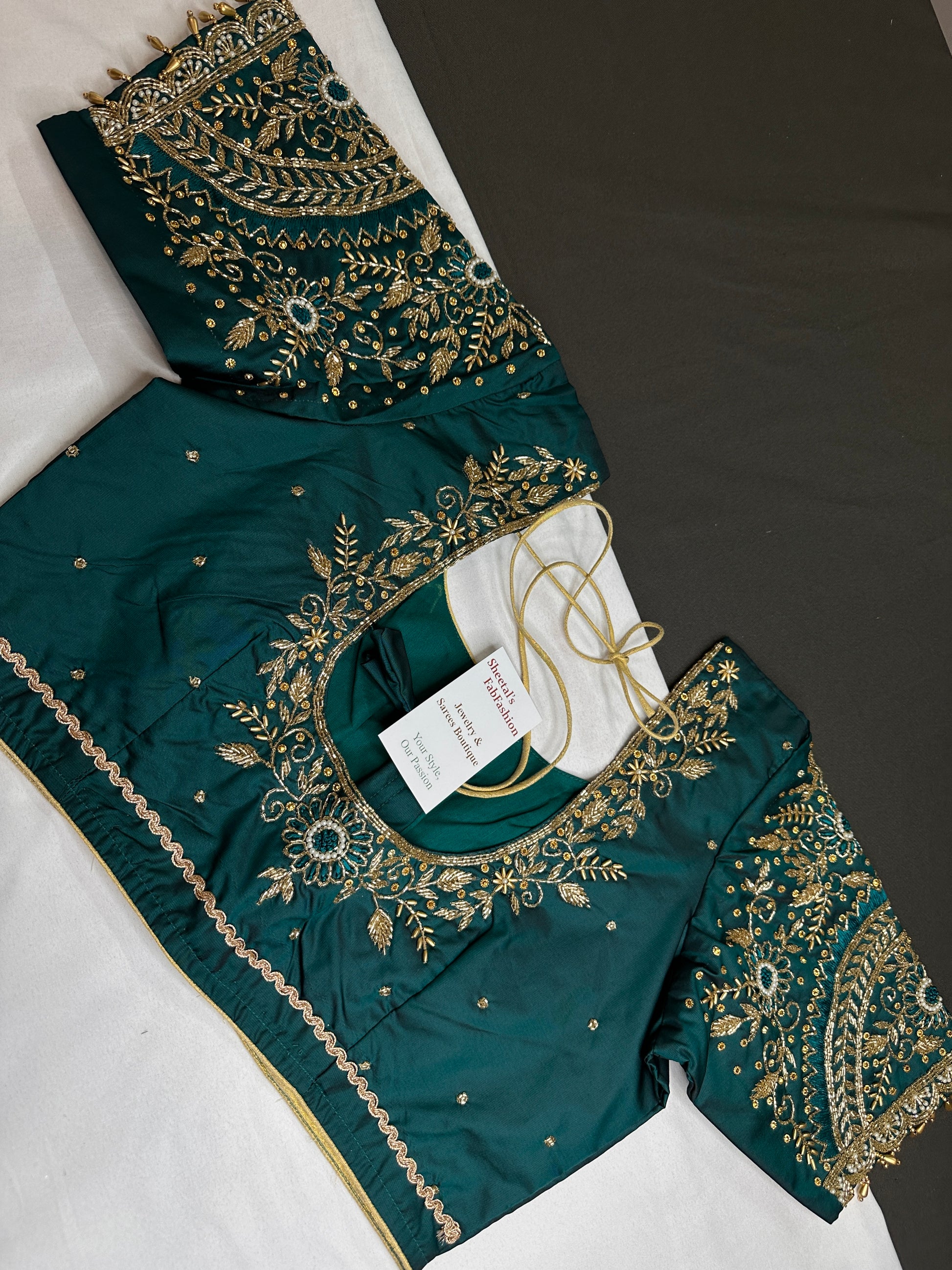Green Maggam Aari Work Blouse - 