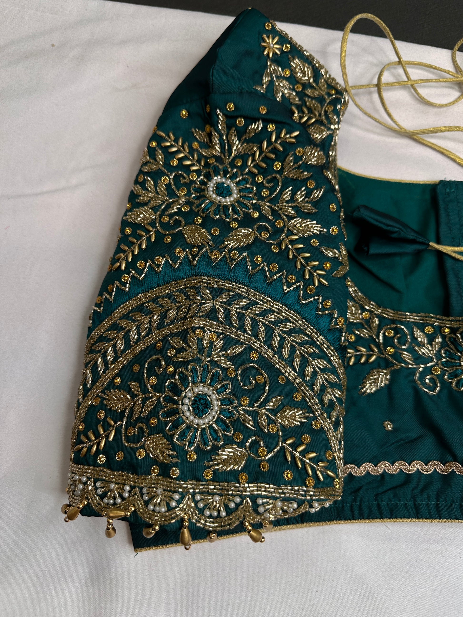 Green Maggam Aari Work Blouse - 