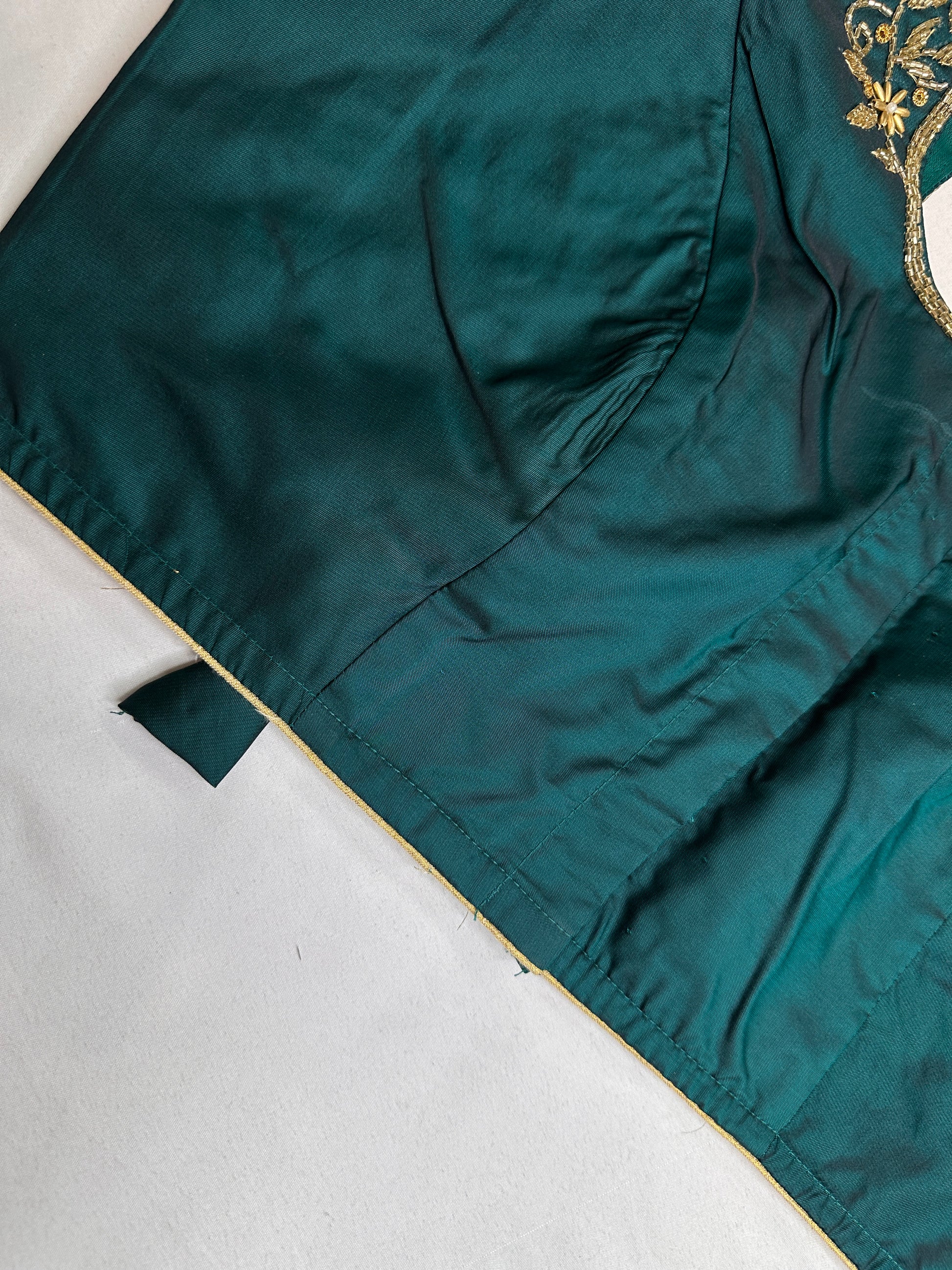 Green Maggam Aari Work Blouse - 