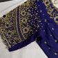 Purple Maggam Aari Work Blouse - 