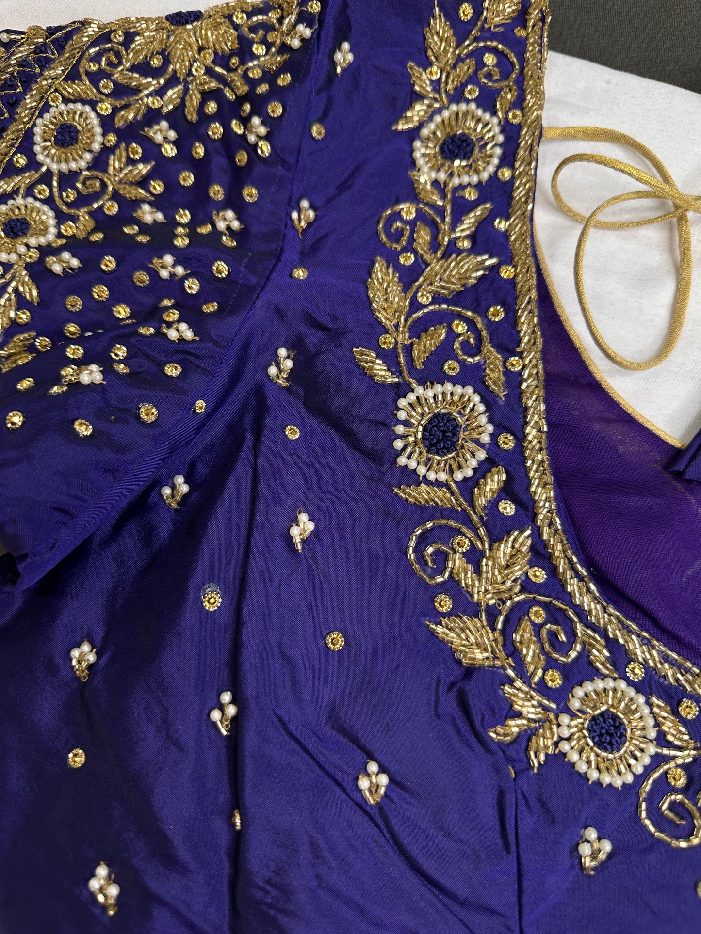 Purple Maggam Aari Work Blouse - 