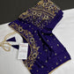 Purple Maggam Aari Work Blouse - 