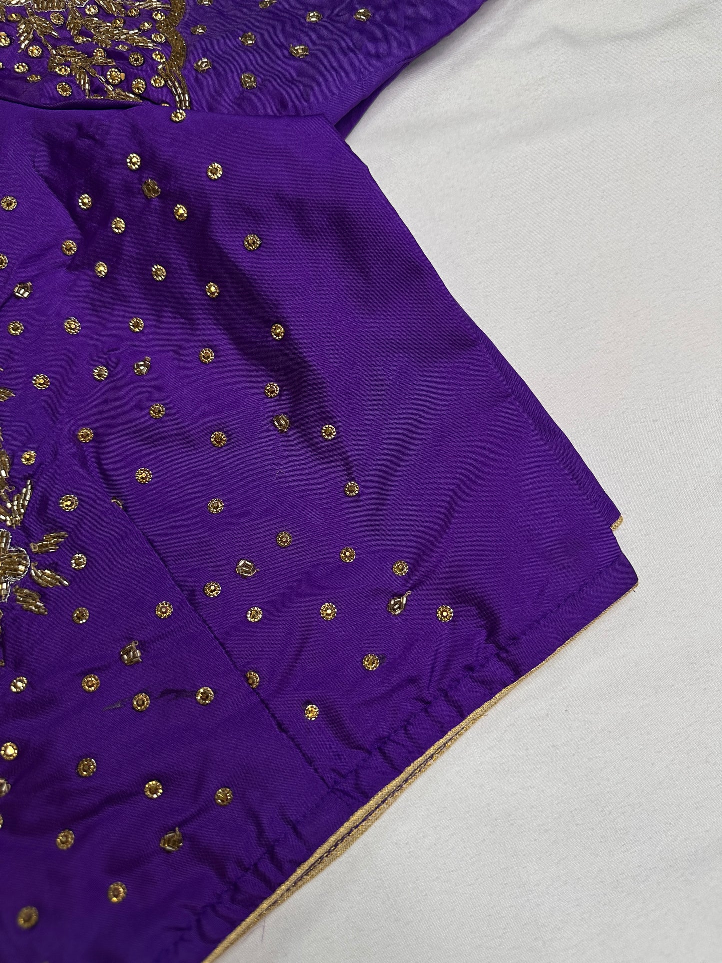 Purple Maggam Aari Work Blouse - 