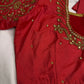 Red Maggam Aari Work Blouse - 