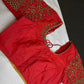 Red Maggam Aari Work Blouse - 