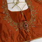 Rust Brown Silk Maggam Aari Blouse - 