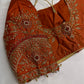 Rust Brown Silk Maggam Aari Blouse - 