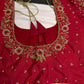Red Silk Maggam Aari Blouse - 