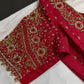 Red Silk Maggam Aari Blouse - 