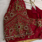 Red Silk Maggam Aari Blouse - 