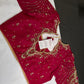 Pink Shimmer Crepe Maggam Aari Blouse - 