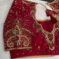 Pink Shimmer Crepe Maggam Aari Blouse - 