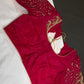 Pink Shimmer Crepe Maggam Aari Blouse - 
