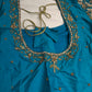 Blue Silk Maggam Aari Blouse - 