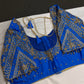 Blue Pattu Silk Maggam Aari Blouse - 