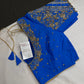 Blue Pattu Silk Maggam Aari Blouse - 