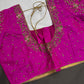 Rani Pink Pattu Silk Maggam Aari Blouse - 