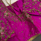 Rani Pink Pattu Silk Maggam Aari Blouse - 
