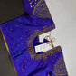 Blue Pattu Silk Maggam Aari Blouse - 