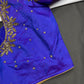 Blue Pattu Silk Maggam Aari Blouse - 