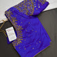 Blue Pattu Silk Maggam Aari Blouse - 