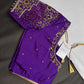 Purple Net Maggam Aari Work Blouse - 