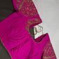 Pink Pattu Silk Maggam Aari Blouse - 