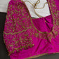 Pink Pattu Silk Maggam Aari Blouse - 