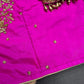 Pink Pattu Silk Maggam Aari Blouse - 