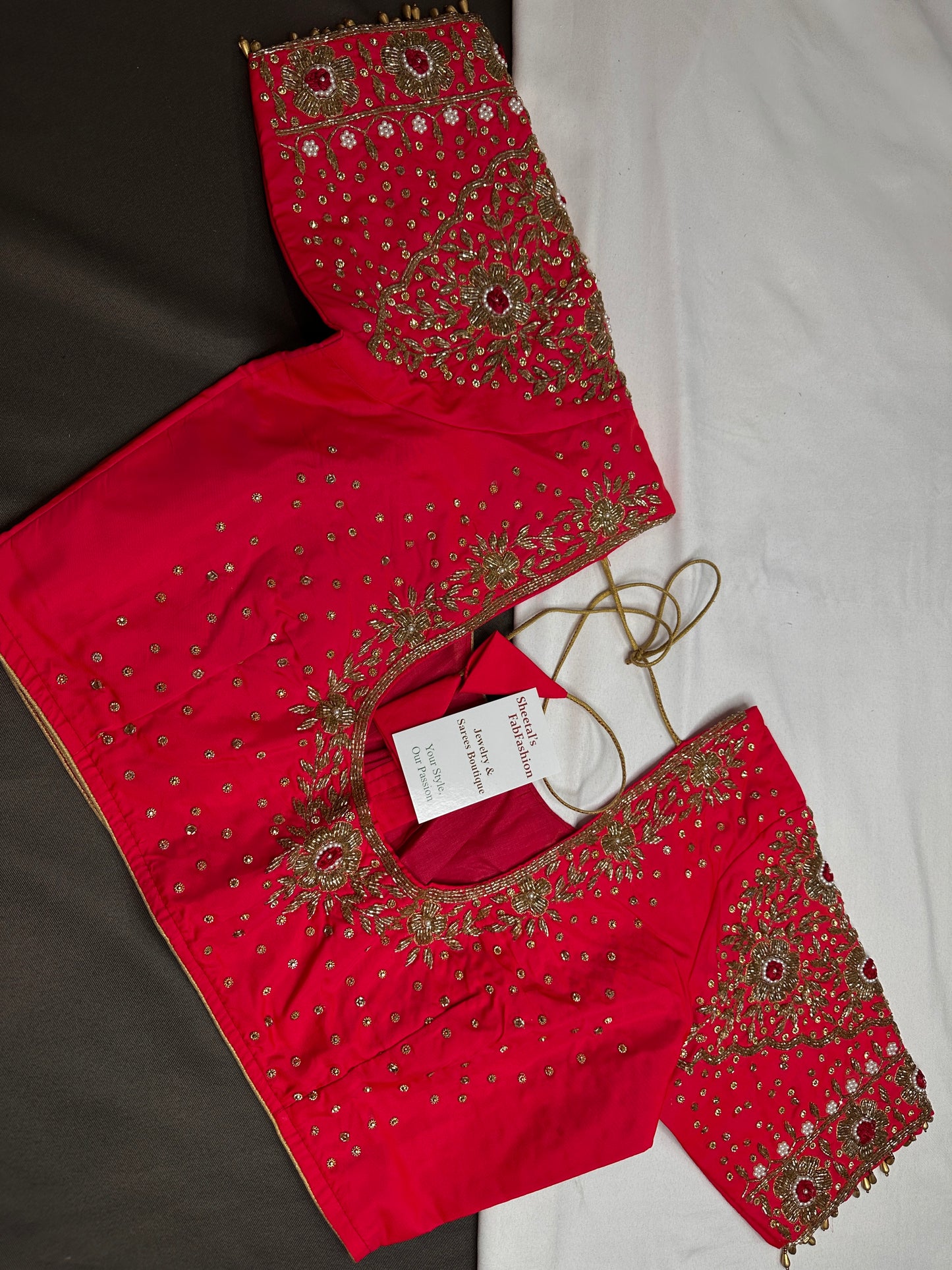 Pink Pattu Silk Maggam Aari Blouse - 