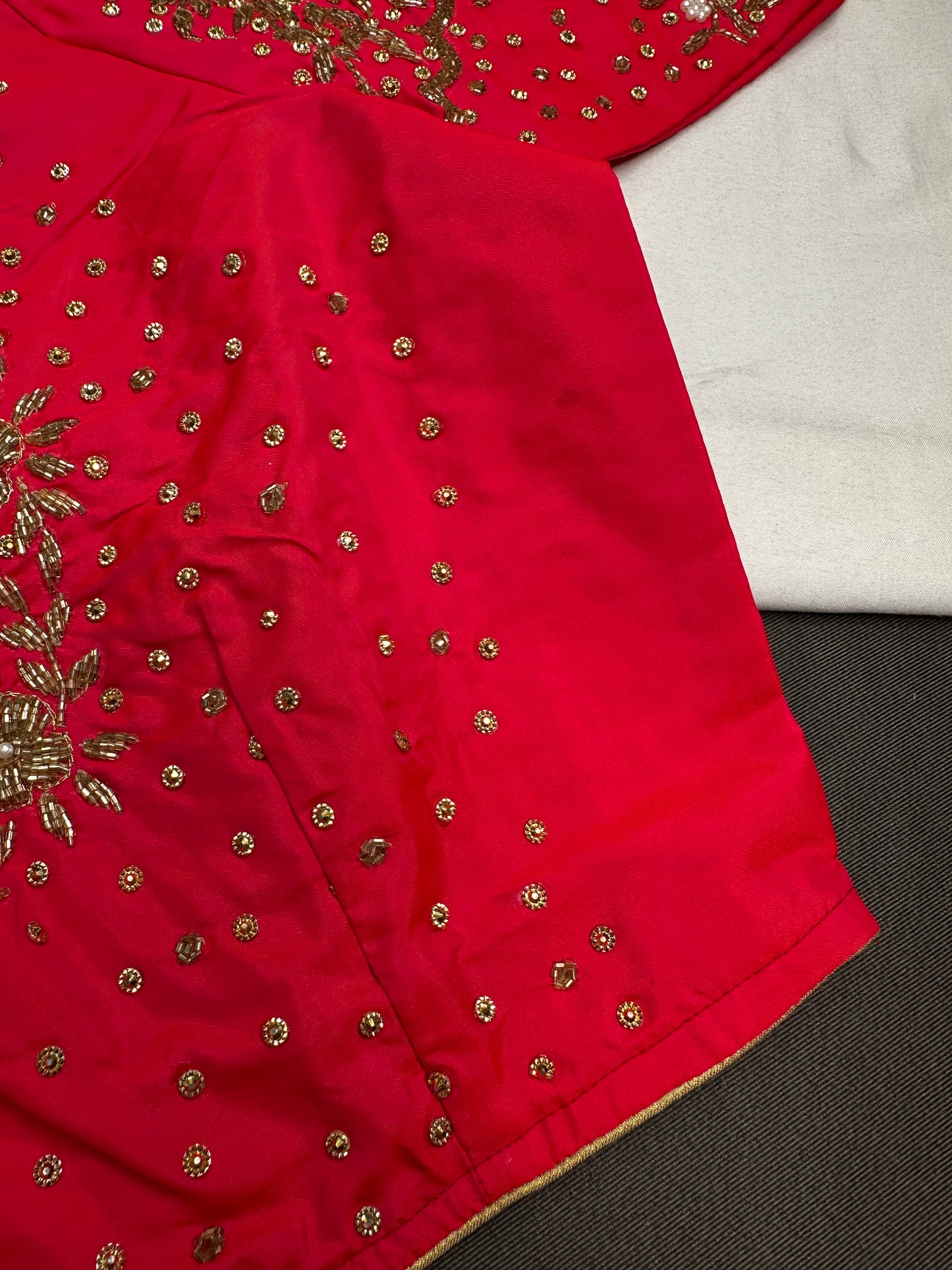 Pink Pattu Silk Maggam Aari Blouse - 