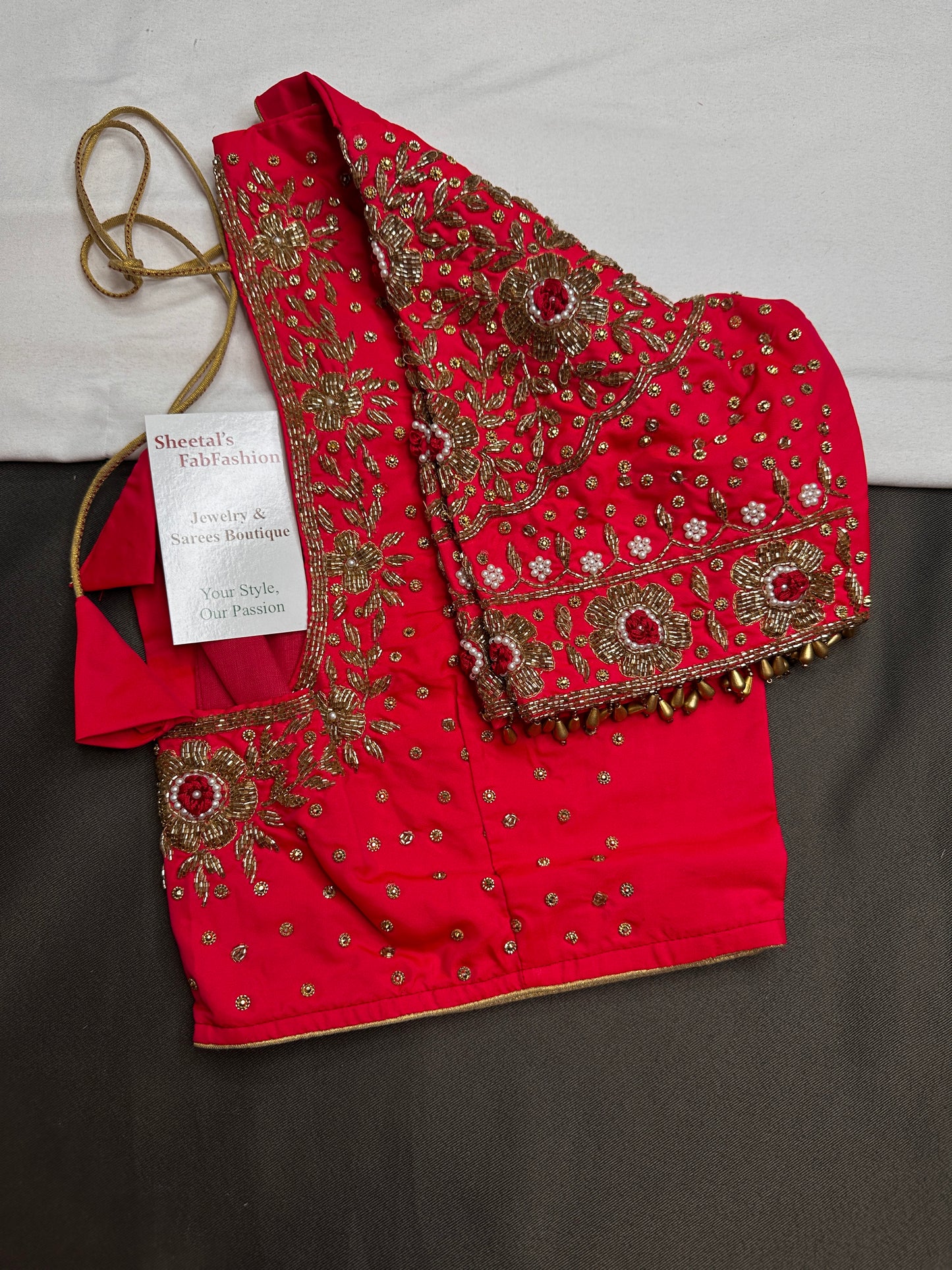 Pink Pattu Silk Maggam Aari Blouse - 