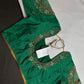 Green Net Silk Maggam Aari Blouse - 