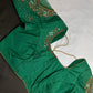 Green Net Silk Maggam Aari Blouse - 