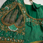 Green Net Silk Maggam Aari Blouse - 