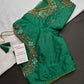 Green Net Silk Maggam Aari Blouse - 