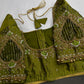 Green Net Silk Maggam Aari Blouse - 