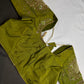 Green Net Silk Maggam Aari Blouse - 