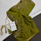 Green Net Silk Maggam Aari Blouse - 