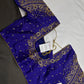 Blue Pattu Silk Maggam Aari Blouse - 