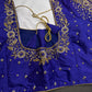 Blue Pattu Silk Maggam Aari Blouse - 