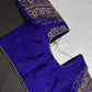 Blue Pattu Silk Maggam Aari Blouse - 