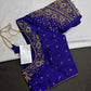 Blue Pattu Silk Maggam Aari Blouse - 