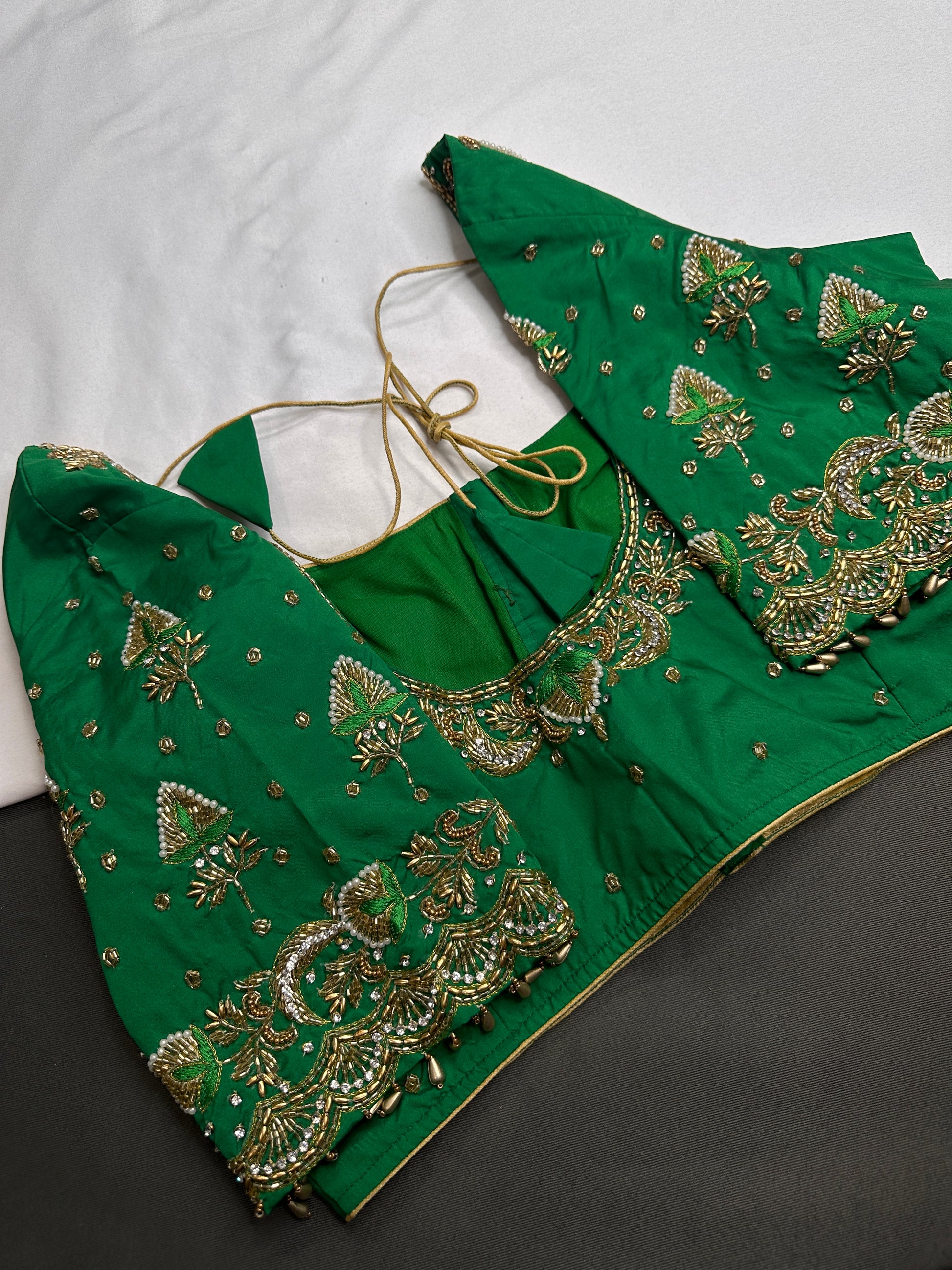 Green Maggam Aari Work Blouse - 