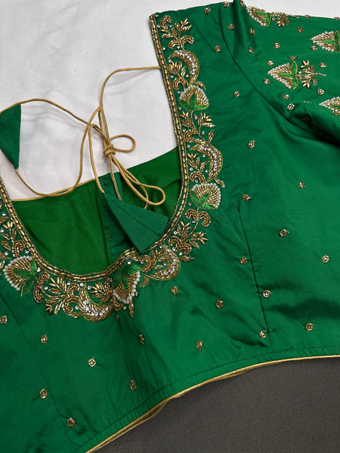 Green Maggam Aari Work Blouse - 