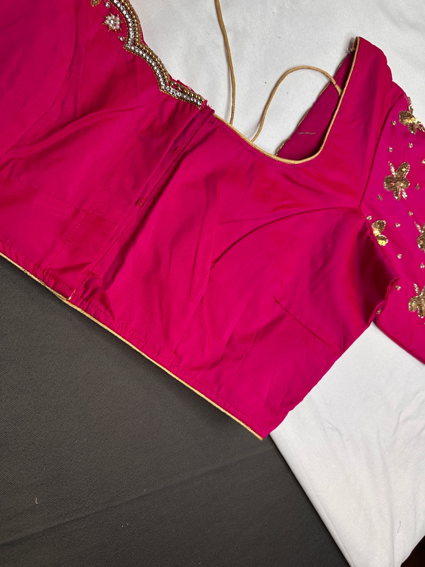 Pink Butterfly Maggam Aari Work Blouse - 