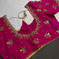 Pink Butterfly Maggam Aari Work Blouse - 