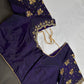 Purple Butterfly Maggam Aari Work Blouse - 